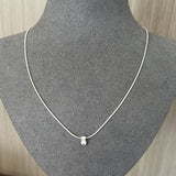 Minimalist Frosted Single Silver Ball Pendant Necklace - floysun
