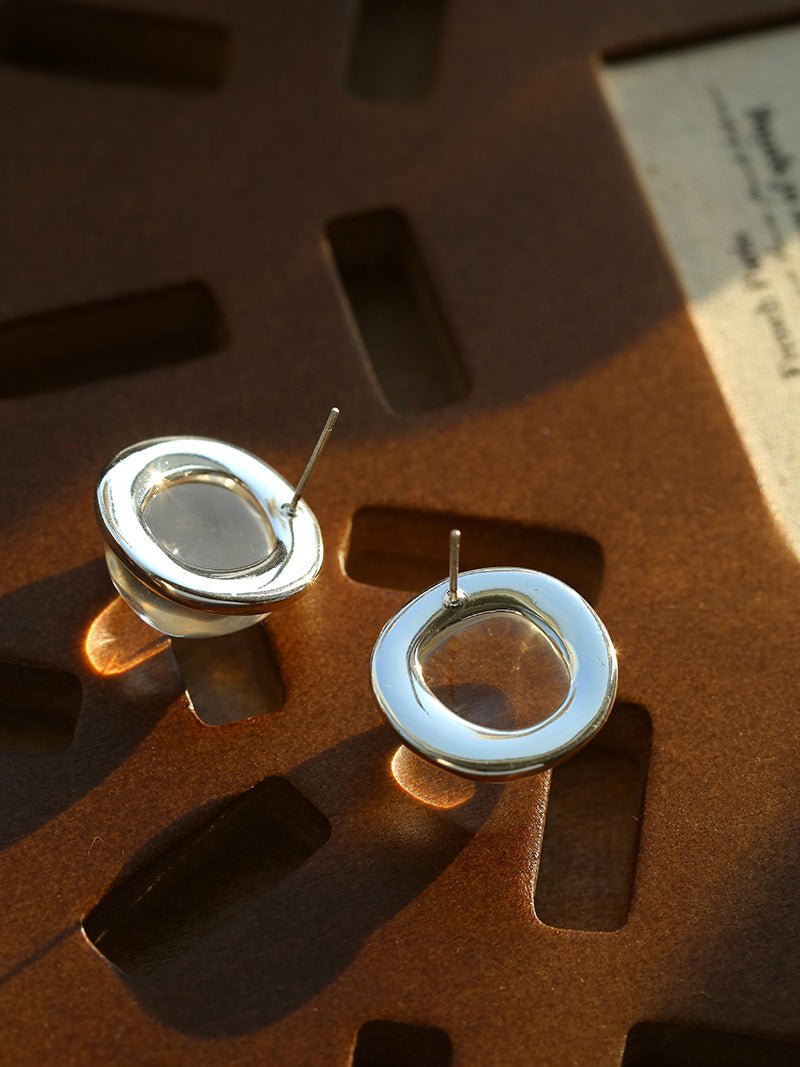 Minimalist Geometric Clear Glass Earrings - floysun