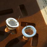 Minimalist Geometric Clear Glass Earrings - floysun