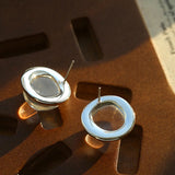 Minimalist Geometric Clear Glass Earrings - floysun