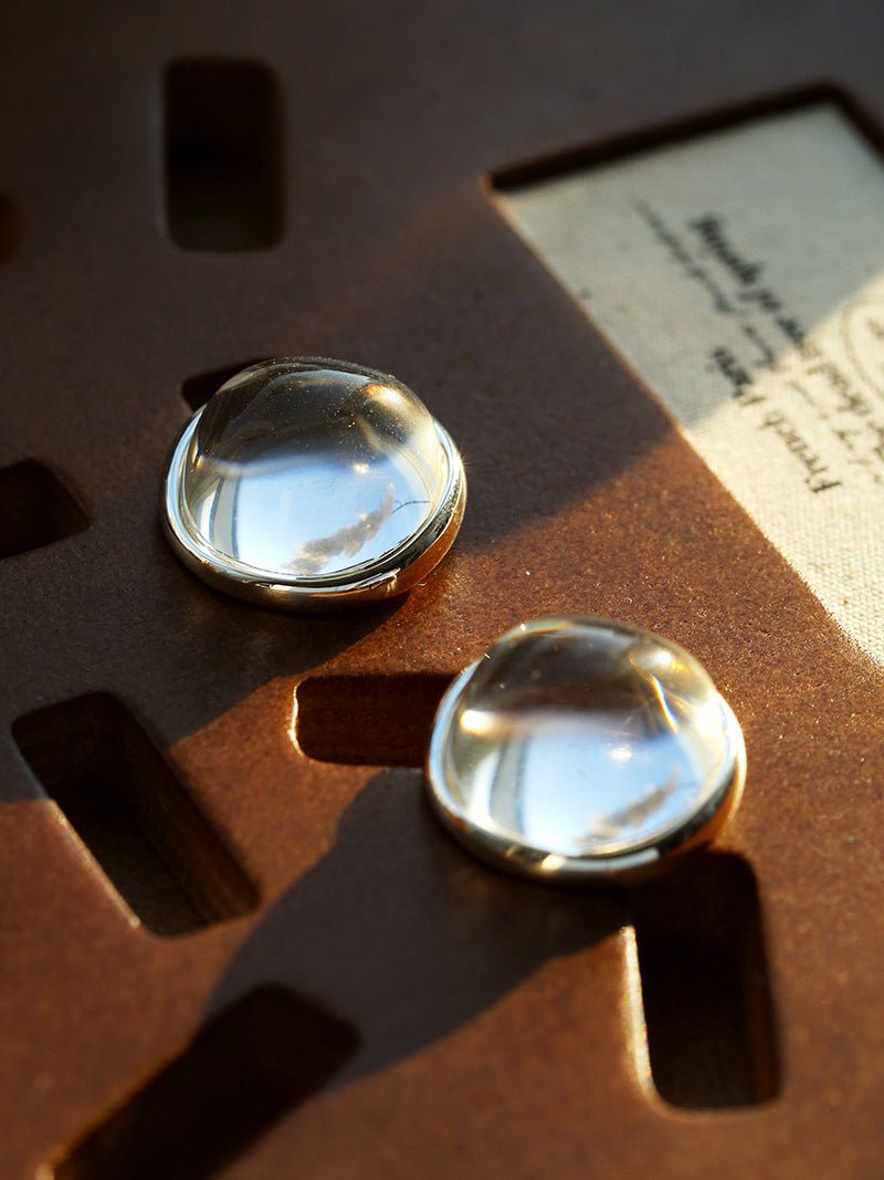 Minimalist Geometric Clear Glass Earrings - floysun