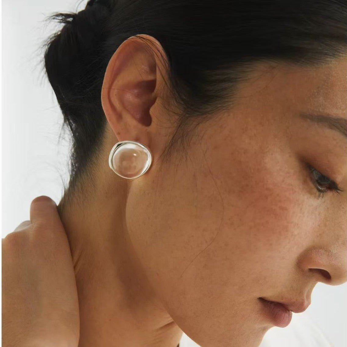 Minimalist Geometric Clear Glass Earrings - floysun