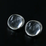 Minimalist Geometric Clear Glass Earrings - floysun