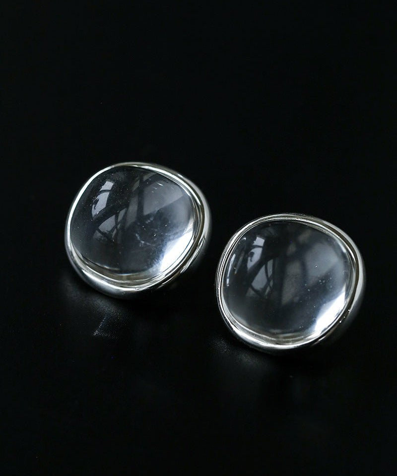 Minimalist Geometric Clear Glass Earrings - floysun