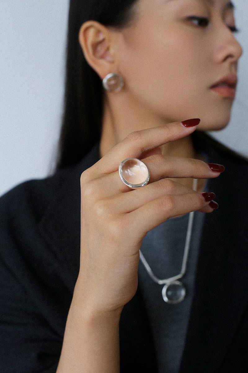 Minimalist Geometric Clear Glass Earrings - floysun