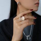 Minimalist Geometric Clear Glass Earrings - floysun