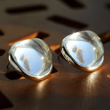 Minimalist Geometric Clear Glass Earrings - floysun