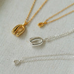 Minimalist Geometric Horseshoe Pendant Chian Necklace - floysun