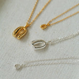Minimalist Geometric Horseshoe Pendant Chian Necklace - floysun