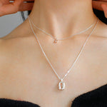 Minimalist Geometric Horseshoe Pendant Chian Necklace - floysun