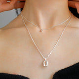 Minimalist Geometric Horseshoe Pendant Chian Necklace - floysun