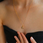 Minimalist Geometric Horseshoe Pendant Chian Necklace - floysun