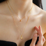 Minimalist Geometric Horseshoe Pendant Chian Necklace - floysun