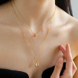 Minimalist Geometric Horseshoe Pendant Chian Necklace - floysun