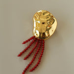 Minimalist Geometric Pearl & Agate Tassel Brooch - floysun