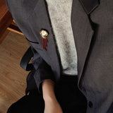 Minimalist Geometric Pearl & Agate Tassel Brooch - floysun