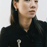 Minimalist Geometric Pearl & Agate Tassel Brooch - floysun