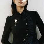 Minimalist Geometric Pearl & Agate Tassel Brooch - floysun