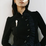 Minimalist Geometric Pearl & Agate Tassel Brooch - floysun