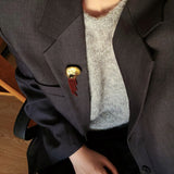 Minimalist Geometric Pearl & Agate Tassel Brooch - floysun