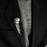 Minimalist Geometric Pearl & Agate Tassel Brooch - floysun