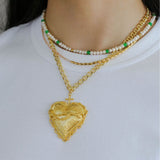 Minimalist Gold Layered Heart Design Necklace - floysun