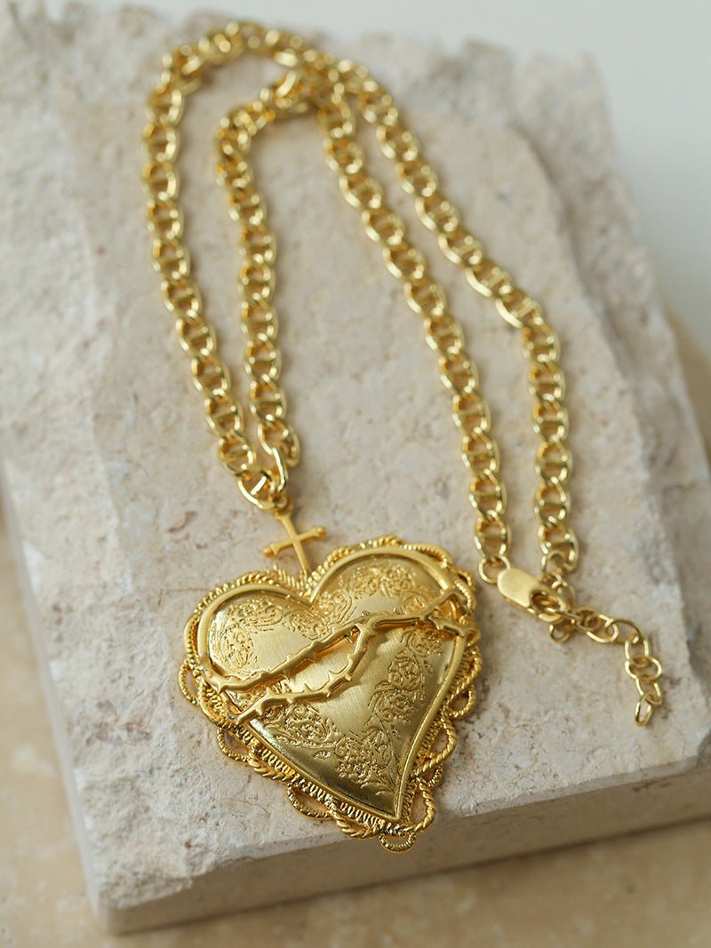 Minimalist Gold Layered Heart Design Necklace - floysun