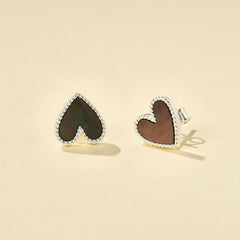 Minimalist Heart Mother of Pearl Stud Earrings - floysun