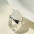 Minimalist Hill Silhouette Ring - Silver White Jade - floysun