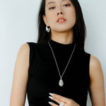 Minimalist Hill Silhouette Ring - Silver White Jade - floysun