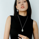 Minimalist Hill Silhouette Ring - Silver White Jade - floysun
