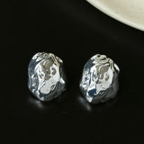 Minimalist Irregular Hammered Lava Stud Earrings - floysun