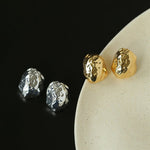 Minimalist Irregular Hammered Lava Stud Earrings - floysun