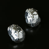 Minimalist Irregular Hammered Lava Stud Earrings - floysun