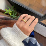 Minimalist Luxury Solid Ribbed Band Ring - floysun