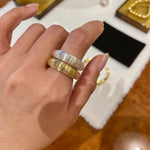 Minimalist Luxury Solid Ribbed Band Ring - floysun