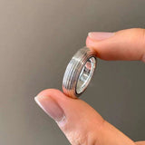 Minimalist Luxury Solid Ribbed Band Ring - floysun