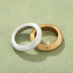 Minimalist Luxury Solid Ribbed Band Ring - floysun