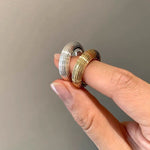 Minimalist Luxury Solid Ribbed Band Ring - floysun