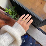 Minimalist Luxury Solid Ribbed Band Ring - floysun