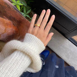 Minimalist Luxury Solid Ribbed Band Ring - floysun