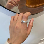 Minimalist Luxury Solid Ribbed Band Ring - floysun