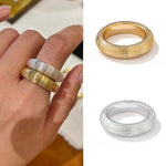 Minimalist Luxury Solid Ribbed Band Ring - floysun