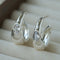 Minimalist Metal C-Hoop Cubic Zirconia Earrings - floysun