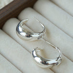 Minimalist Metal C-Hoop Cubic Zirconia Earrings - floysun