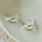 Minimalist Metal C-Hoop Cubic Zirconia Earrings - floysun