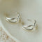 Minimalist Metal C-Hoop Cubic Zirconia Earrings - floysun