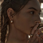 Minimalist Metal C-Hoop Cubic Zirconia Earrings - floysun