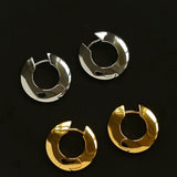 Minimalist Metal Chunky Oval Hoop Earrings - floysun