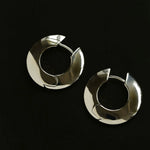 Minimalist Metal Chunky Oval Hoop Earrings - floysun
